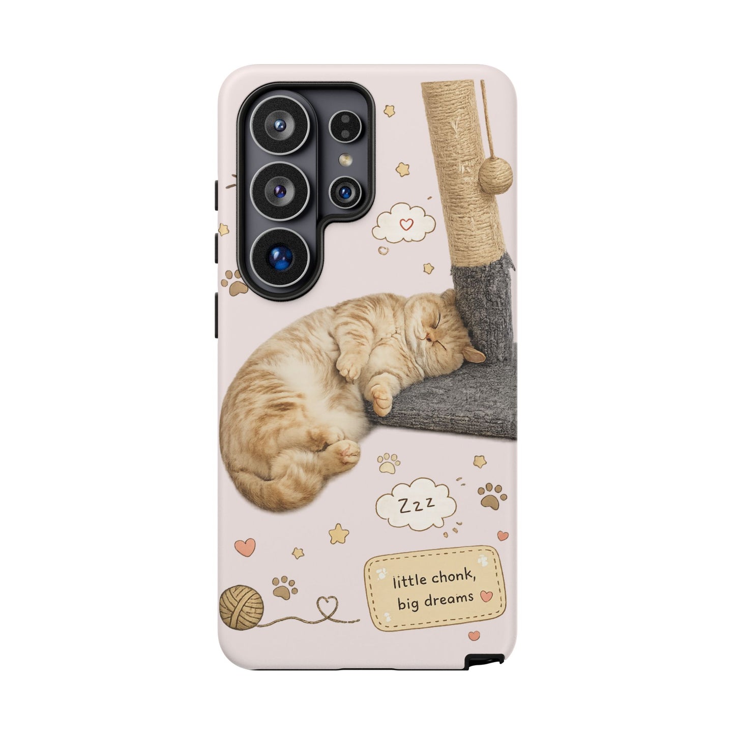 Cat Nap Phone Case — "little chonk, big dreams" Cute Sleeping Kitten Protective iPhone Cover