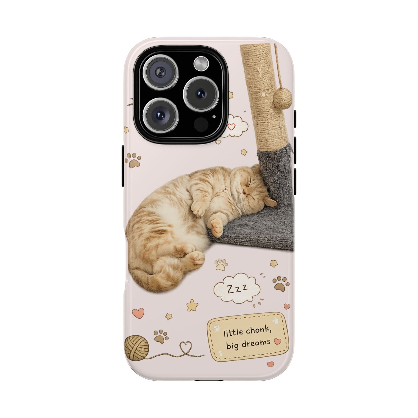 Cat Nap Phone Case — "little chonk, big dreams" Cute Sleeping Kitten Protective iPhone Cover