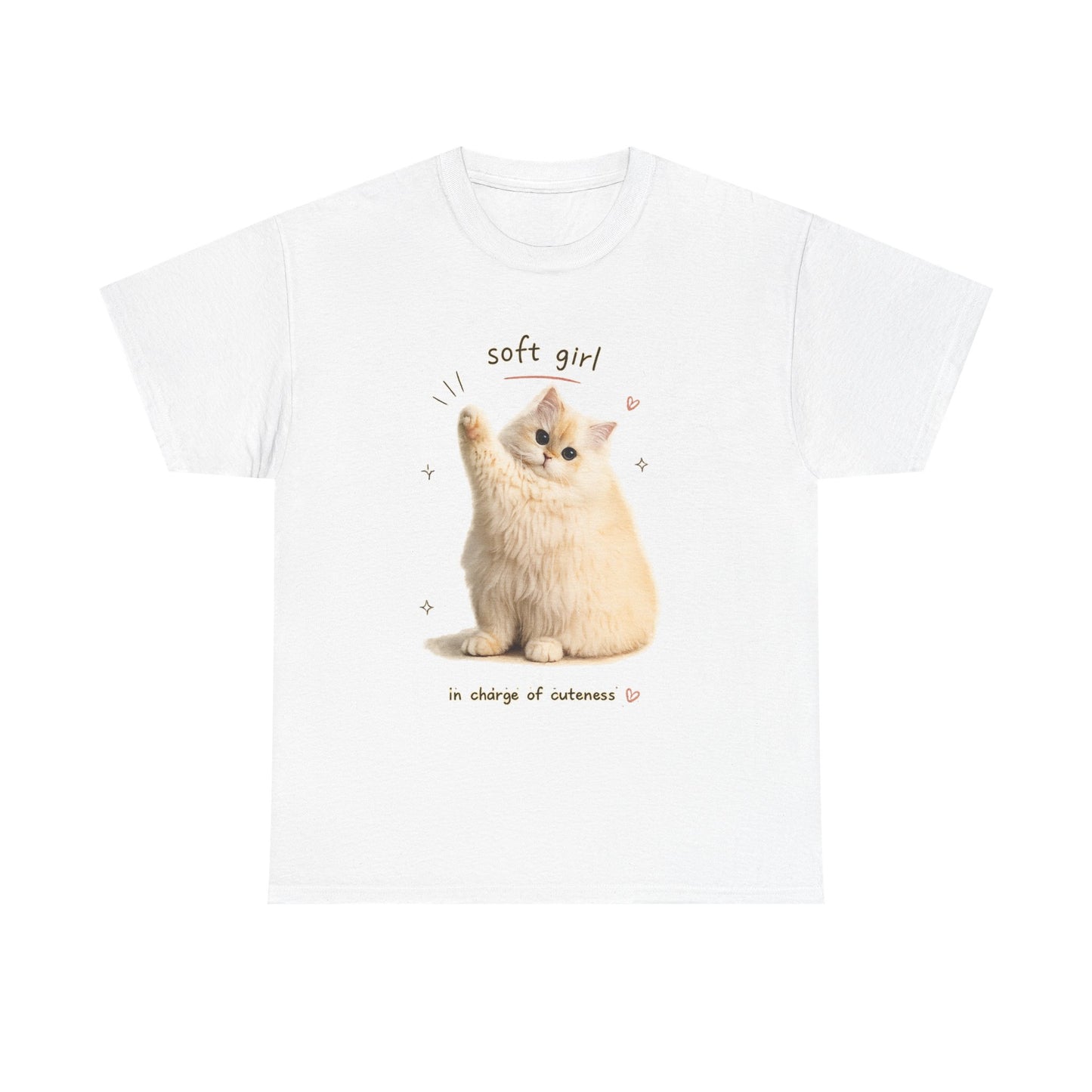 Soft Girl Cat T‑Shirt — Cute Fluffy Kitten “soft girl” Graphic Tee