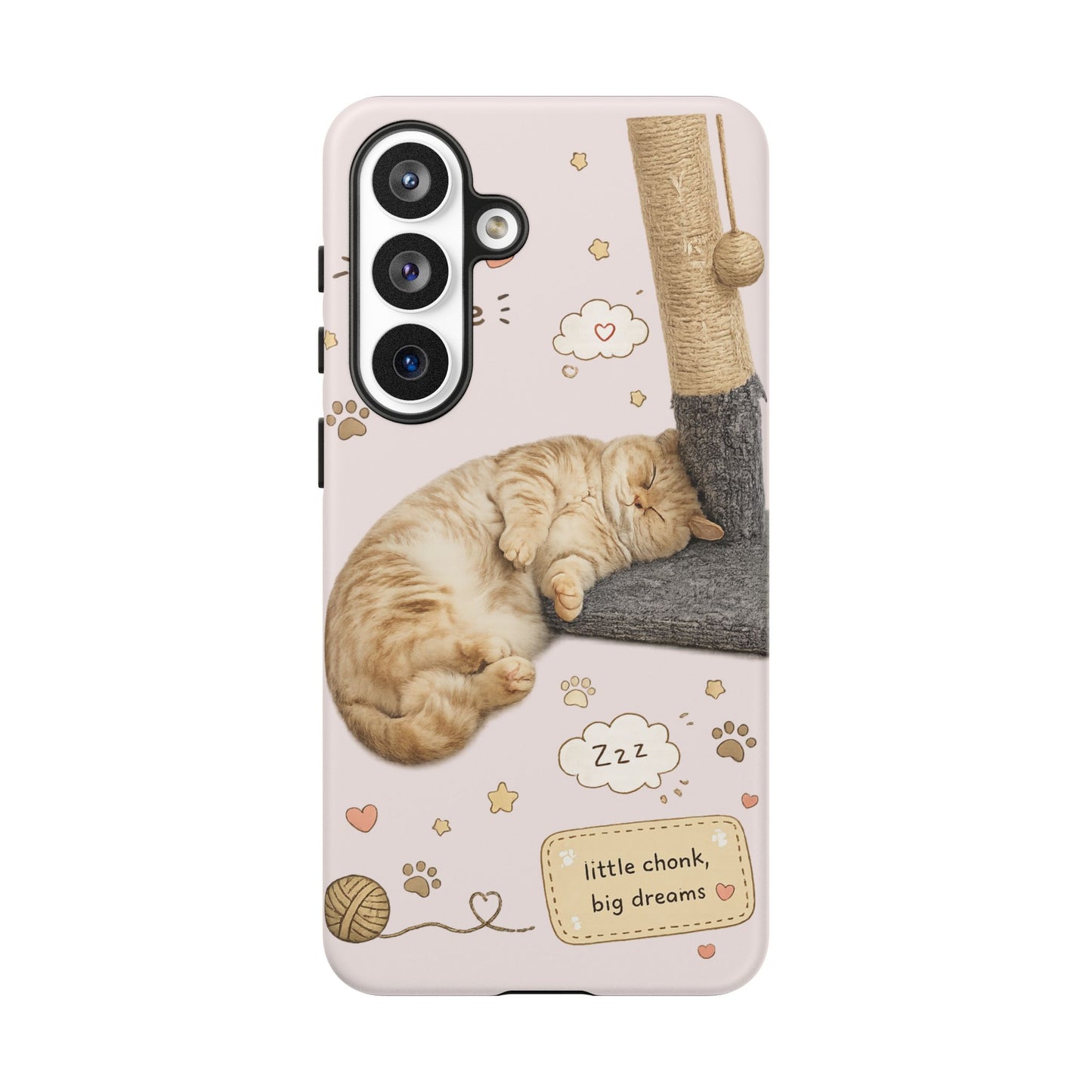 Cat Nap Phone Case — "little chonk, big dreams" Cute Sleeping Kitten Protective iPhone Cover