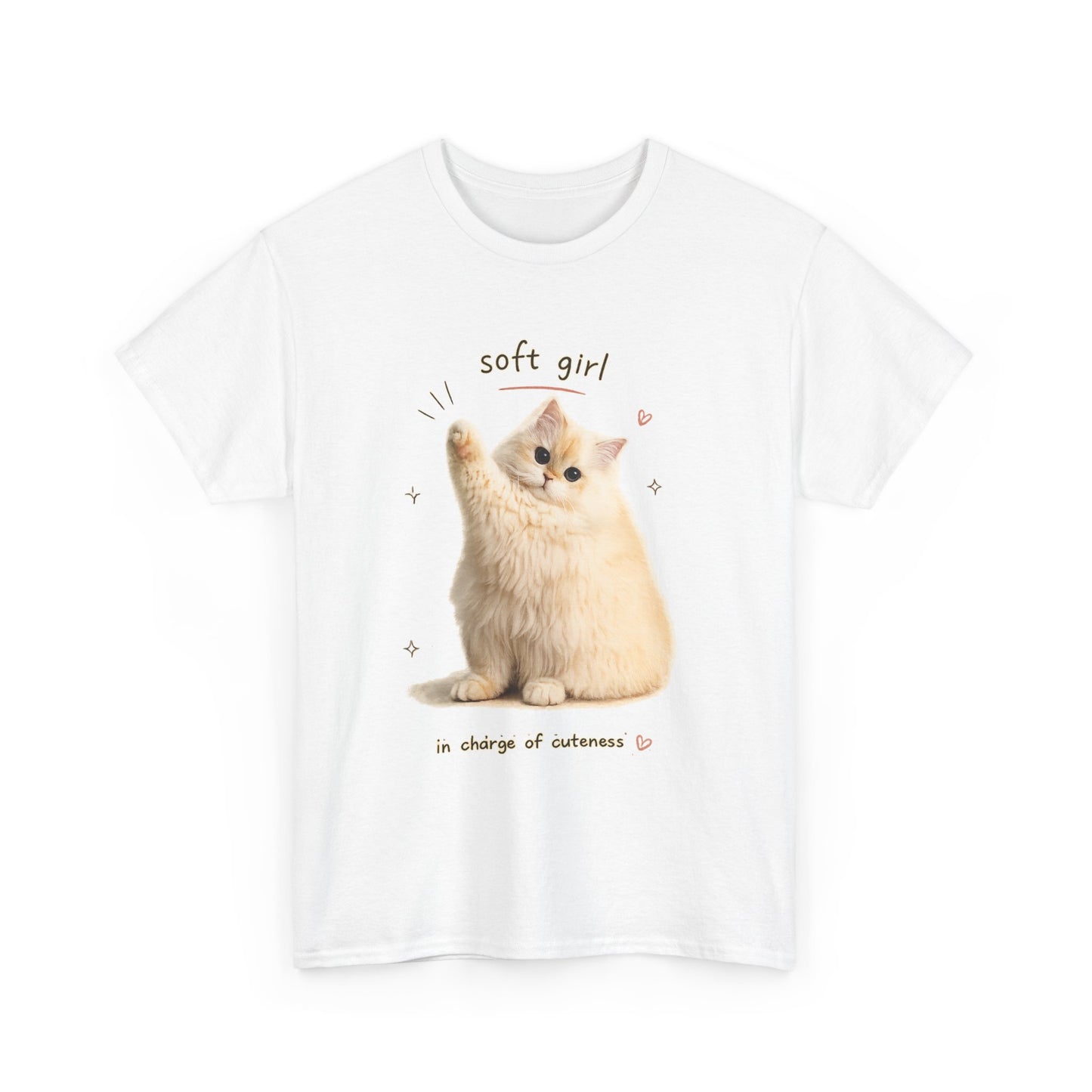 Soft Girl Cat T‑Shirt — Cute Fluffy Kitten “soft girl” Graphic Tee
