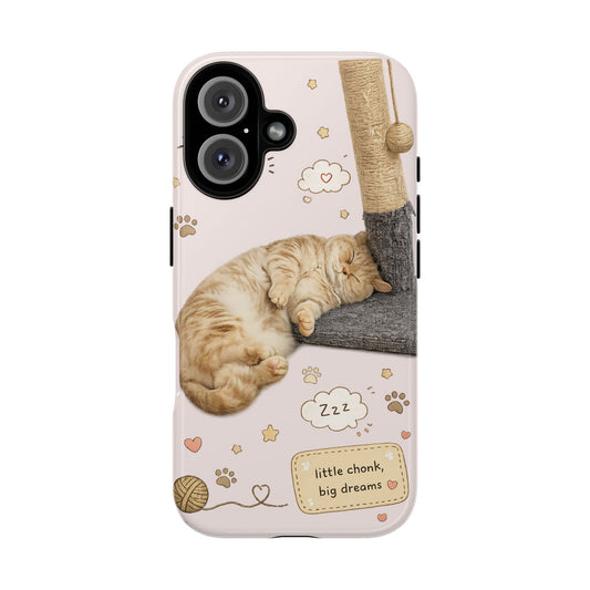 Cat Nap Phone Case — "little chonk, big dreams" Cute Sleeping Kitten Protective iPhone Cover