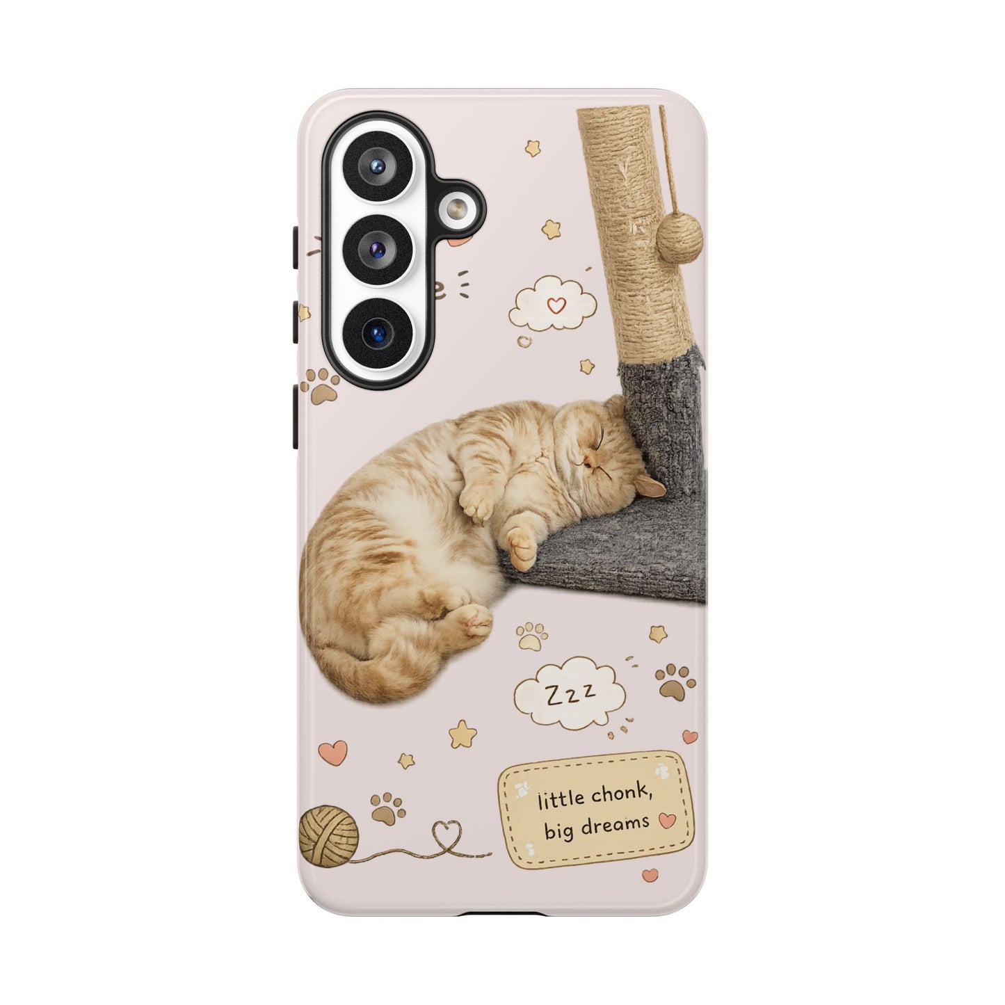 Cat Nap Phone Case — "little chonk, big dreams" Cute Sleeping Kitten Protective iPhone Cover